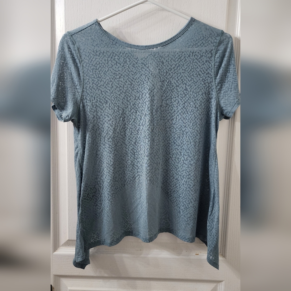 lululemon athletica Slate Blue Patterned Short Sleeve Tee